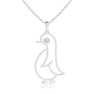 2.2mm GVS2 Bezel-Set Diamond Penguin Pendant in White Gold