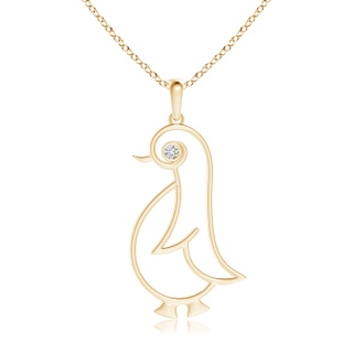 2.2mm HSI2 Bezel-Set Diamond Penguin Pendant in Yellow Gold