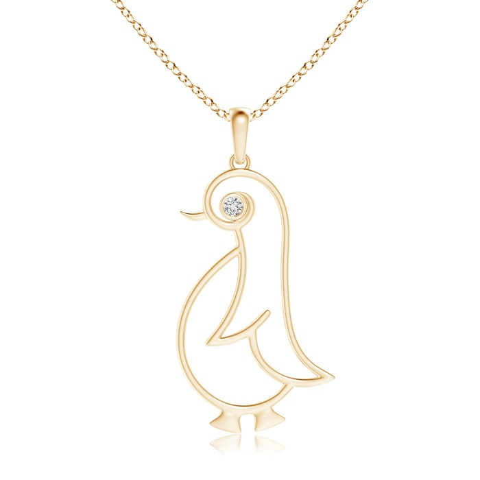 2.2mm HSI2 Bezel-Set Diamond Penguin Pendant in Yellow Gold 