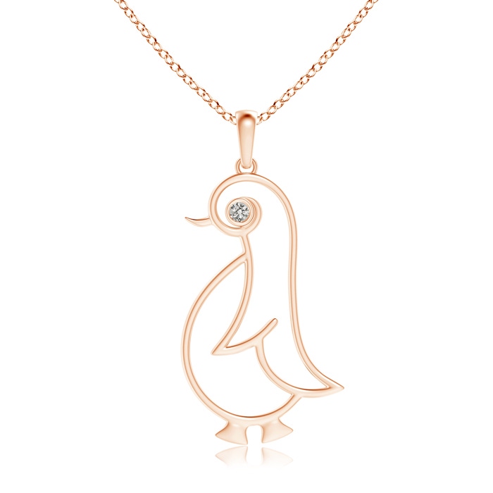 2.2mm KI3 Bezel-Set Diamond Penguin Pendant in Rose Gold 