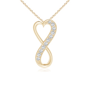1.3mm GVS2 Pave-Set Diamond Infinity Heart Pendant in 18K Yellow Gold