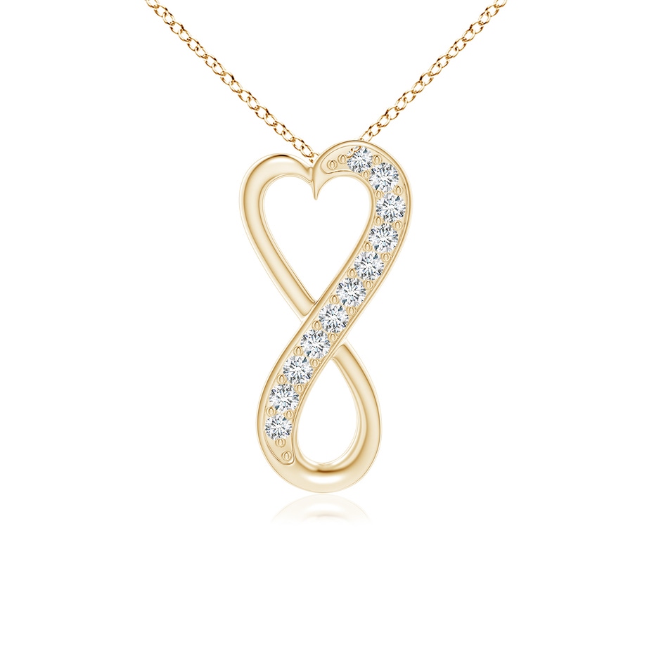 1.3mm GVS2 Pave-Set Diamond Infinity Heart Pendant in Yellow Gold 