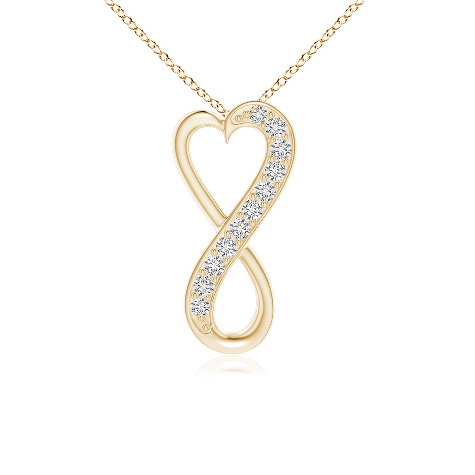 1.3mm HSI2 Pave-Set Diamond Infinity Heart Pendant in Yellow Gold 