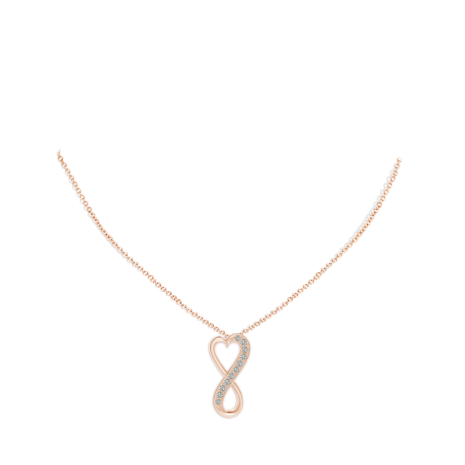1.3mm KI3 Pave-Set Diamond Infinity Heart Pendant in Rose Gold pen
