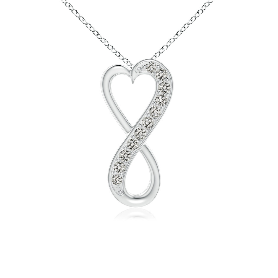 1.3mm KI3 Pave-Set Diamond Infinity Heart Pendant in S999 Silver 