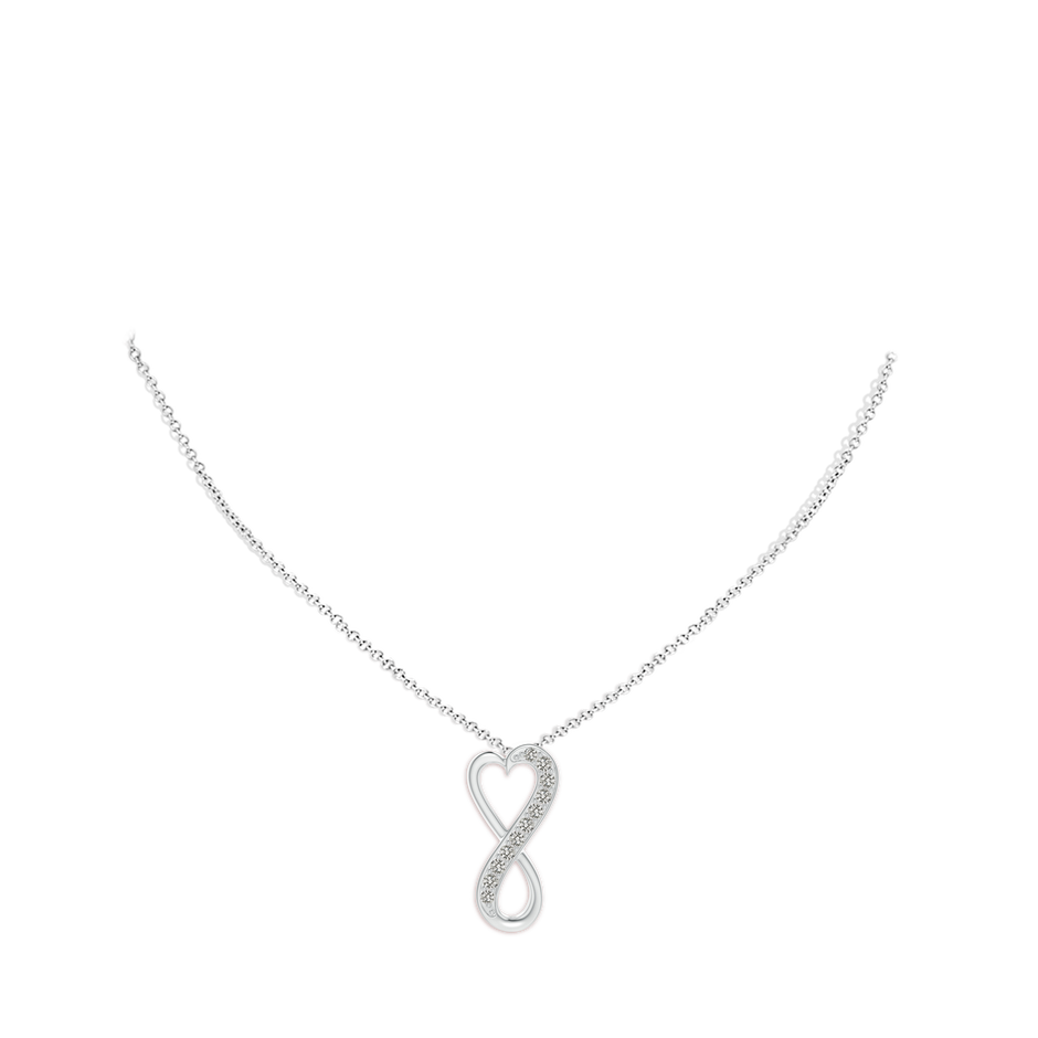 1.3mm KI3 Pave-Set Diamond Infinity Heart Pendant in S999 Silver pen