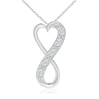 1.65mm GVS2 Pave-Set Diamond Infinity Heart Pendant in 18K White Gold