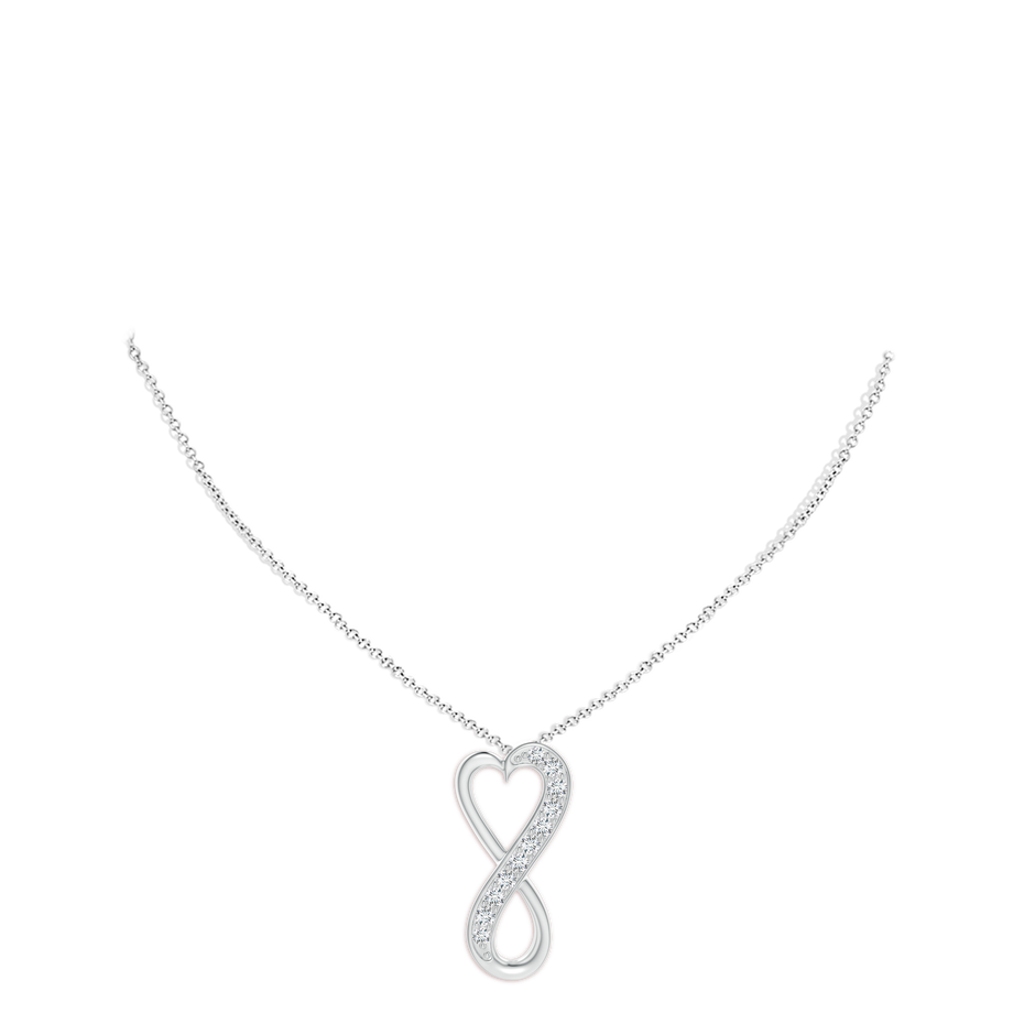 1.65mm GVS2 Pave-Set Diamond Infinity Heart Pendant in S999 Silver pen