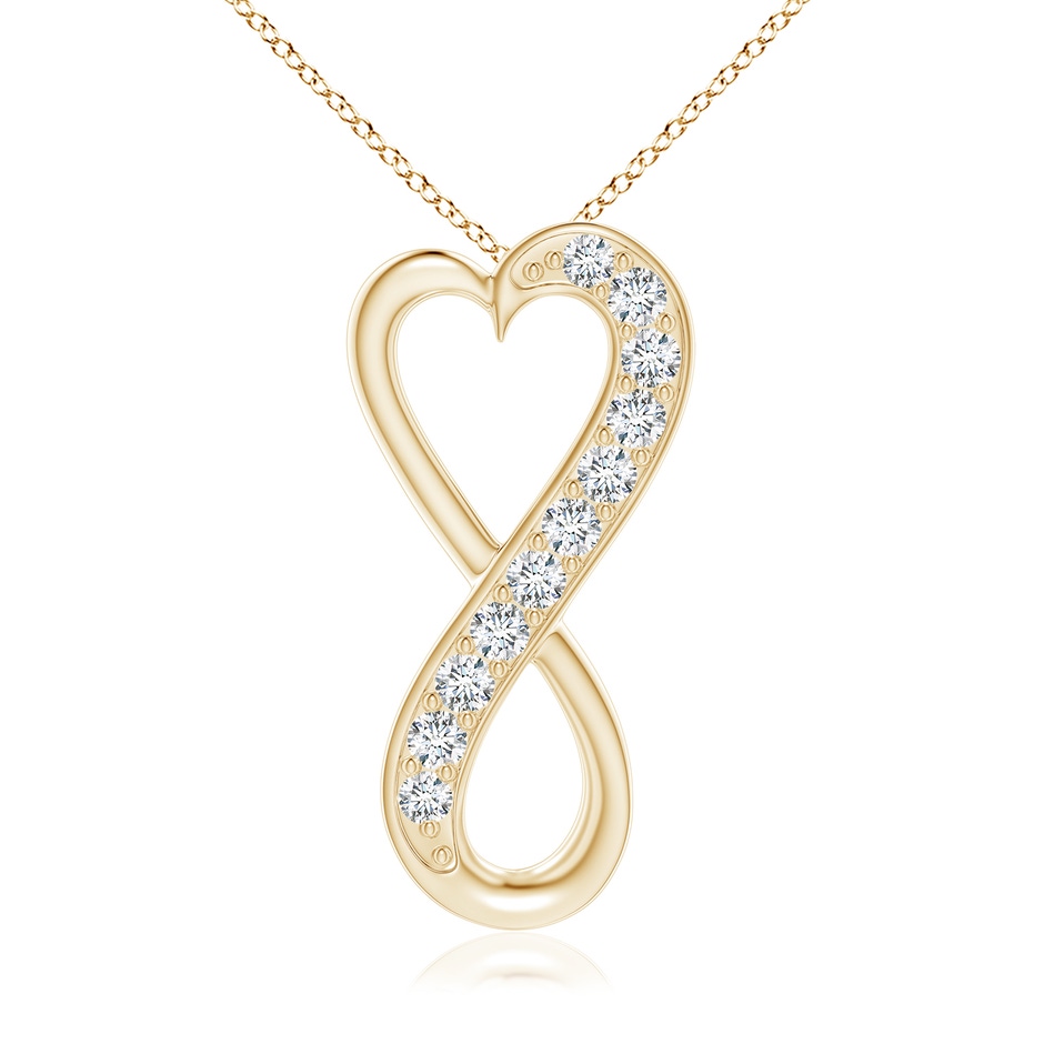 1.65mm GVS2 Pave-Set Diamond Infinity Heart Pendant in Yellow Gold 