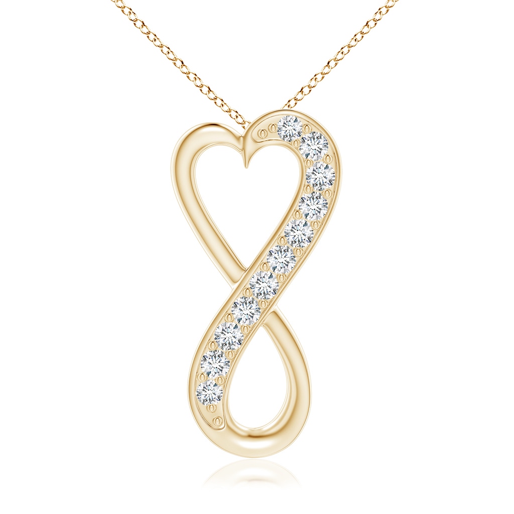 1.65mm GVS2 Pave-Set Diamond Infinity Heart Pendant in Yellow Gold