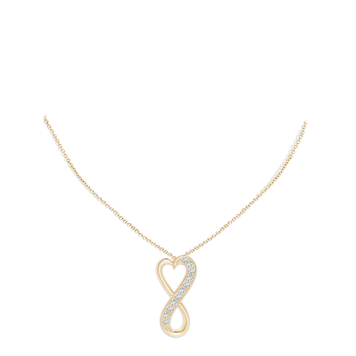 1.65mm GVS2 Pave-Set Diamond Infinity Heart Pendant in Yellow Gold - body_neck