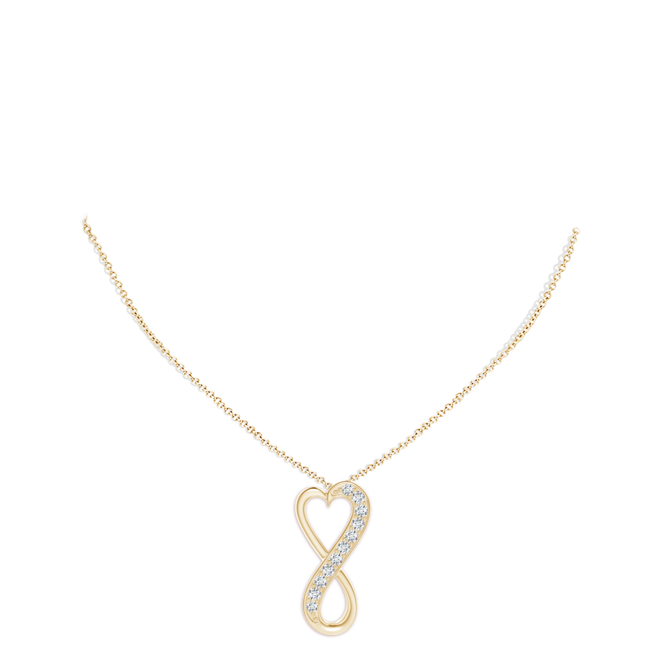 1.65mm GVS2 Pave-Set Diamond Infinity Heart Pendant in Yellow Gold pen