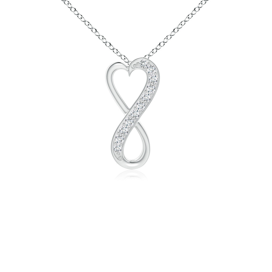 1mm GVS2 Pave-Set Diamond Infinity Heart Pendant in P950 Platinum 