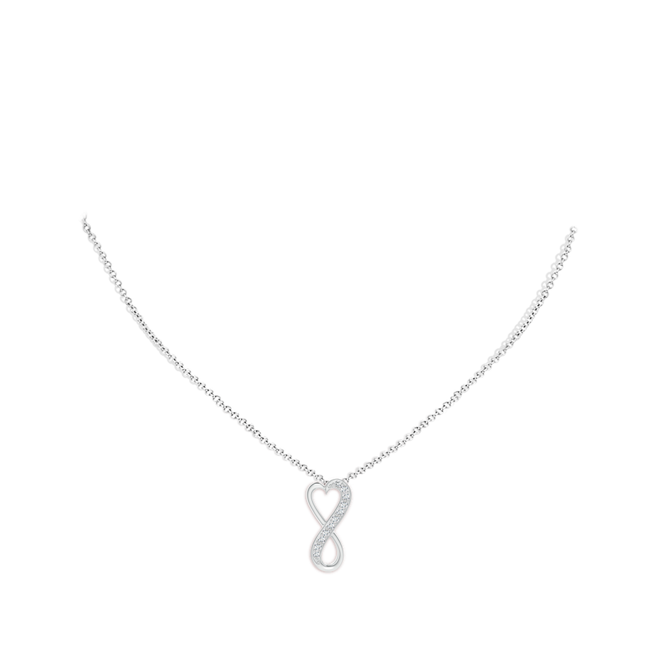 1mm GVS2 Pave-Set Diamond Infinity Heart Pendant in P950 Platinum pen