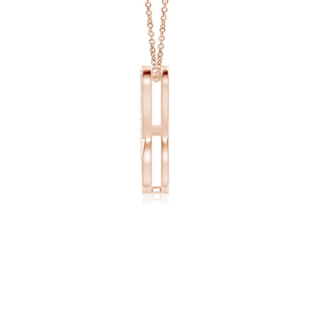1mm GVS2 Pave-Set Diamond Infinity Heart Pendant in Rose Gold - side 199