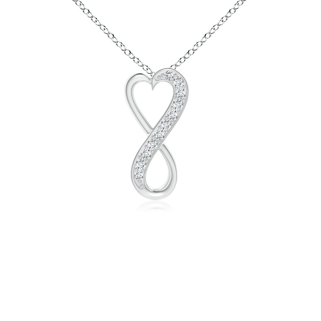 1mm GVS2 Pave-Set Diamond Infinity Heart Pendant in White Gold