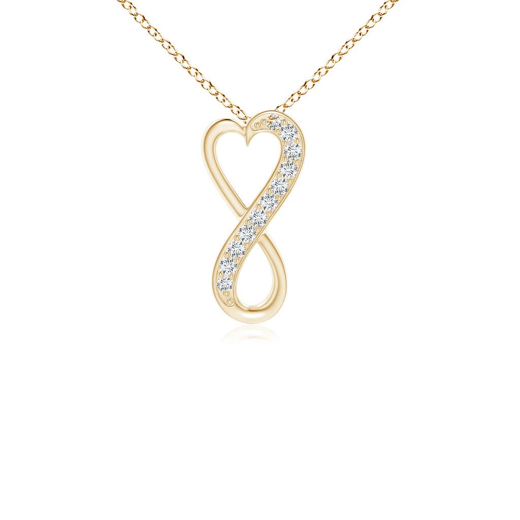 1mm GVS2 Pave-Set Diamond Infinity Heart Pendant in Yellow Gold