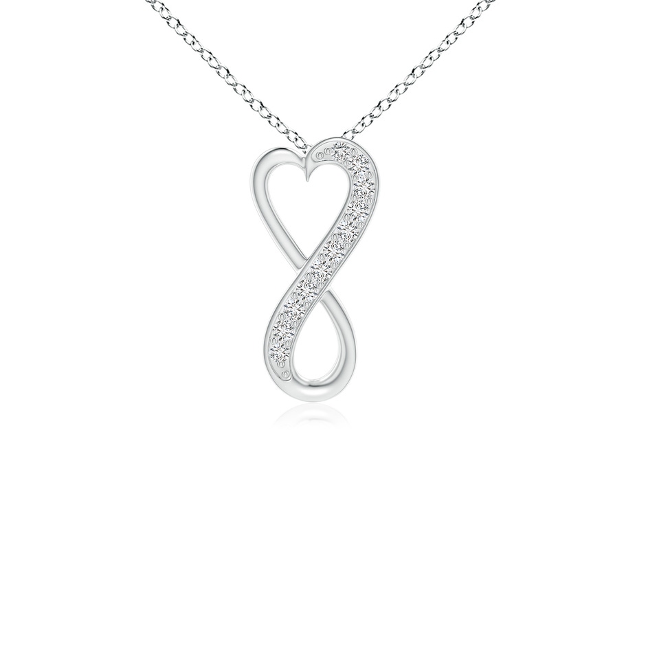 1mm HSI2 Pave-Set Diamond Infinity Heart Pendant in S999 Silver 