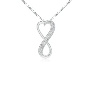 1mm HSI2 Pave-Set Diamond Infinity Heart Pendant in White Gold