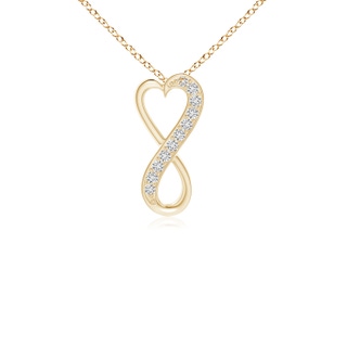 1mm HSI2 Pave-Set Diamond Infinity Heart Pendant in Yellow Gold