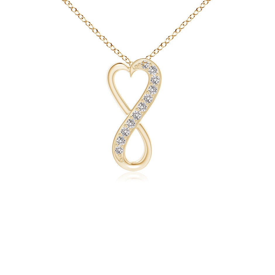 1mm IJI1I2 Pave-Set Diamond Infinity Heart Pendant in Yellow Gold 