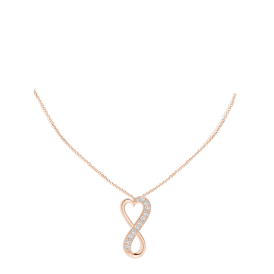 2.25mm GVS2 Pave-Set Diamond Infinity Heart Pendant in 18K Rose Gold pen