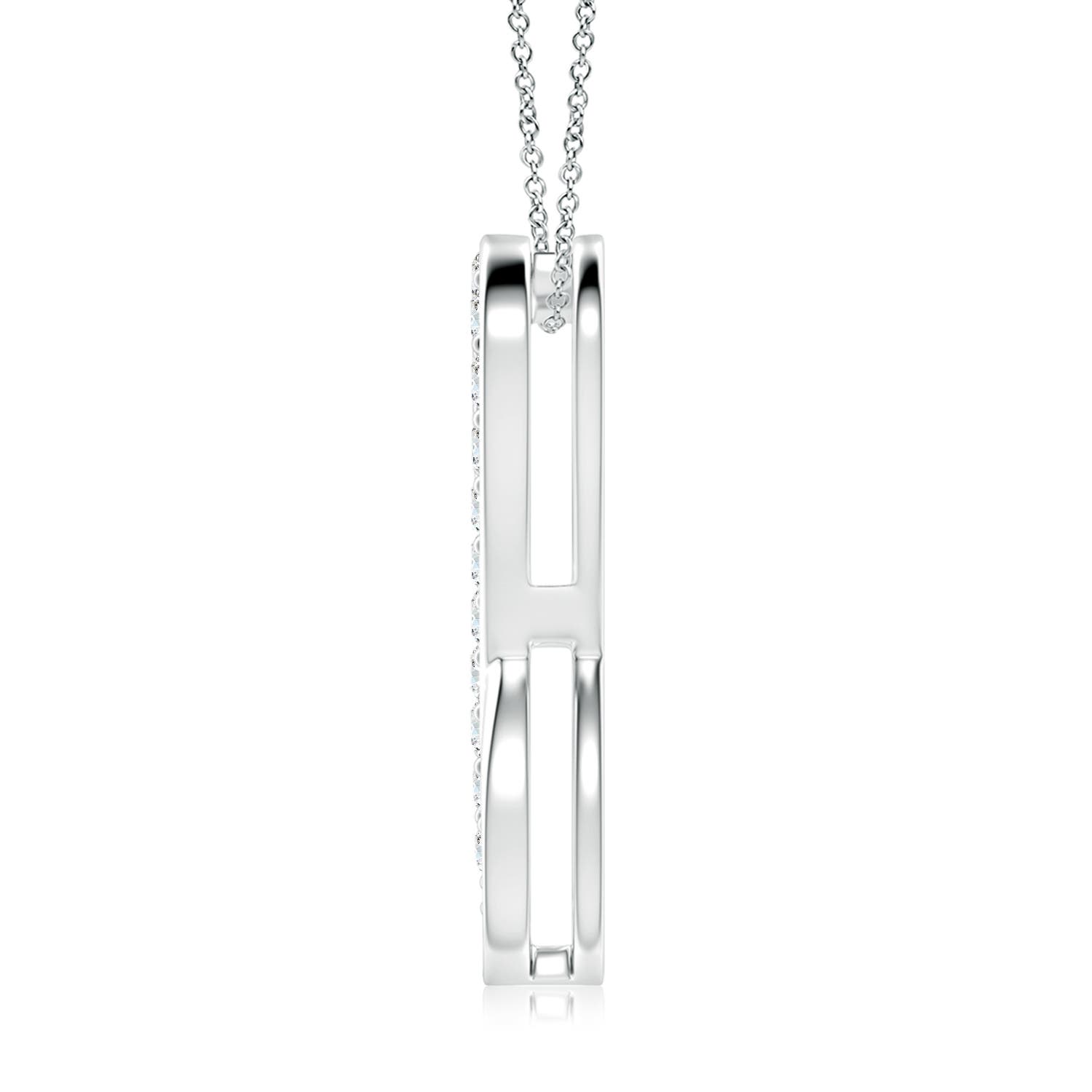 2.25mm GVS2 Pave-Set Diamond Infinity Heart Pendant in 18K White Gold