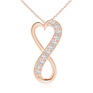 2.25mm GVS2 Pave-Set Diamond Infinity Heart Pendant in 9K Rose Gold