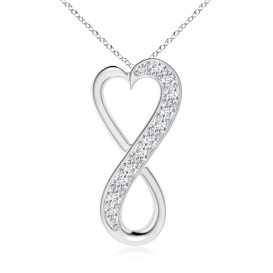 2.25mm GVS2 Pave-Set Diamond Infinity Heart Pendant in P950 Platinum 
