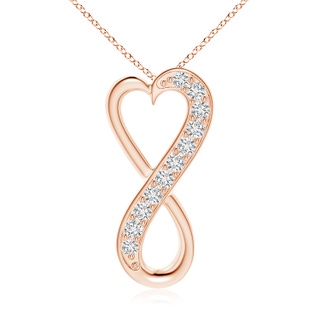 2.25mm HSI2 Pave-Set Diamond Infinity Heart Pendant in Rose Gold