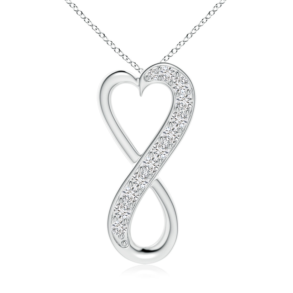 2.25mm HSI2 Pave-Set Diamond Infinity Heart Pendant in S999 Silver 