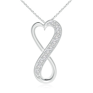 2.25mm HSI2 Pave-Set Diamond Infinity Heart Pendant in White Gold