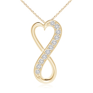 2.25mm HSI2 Pave-Set Diamond Infinity Heart Pendant in Yellow Gold