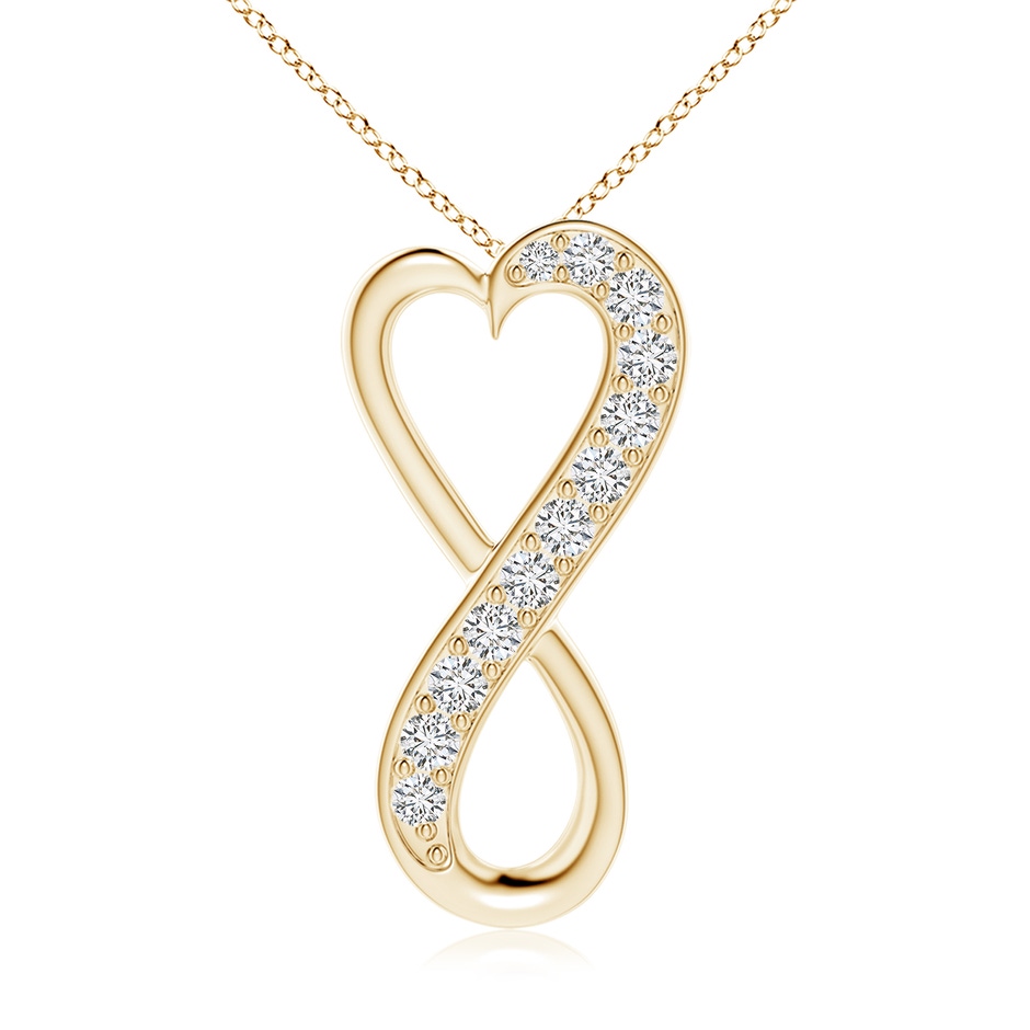 2.25mm HSI2 Pave-Set Diamond Infinity Heart Pendant in Yellow Gold 