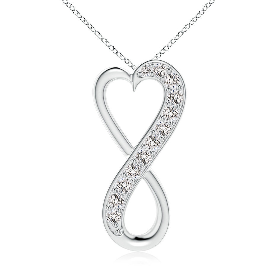 2.25mm IJI1I2 Pave-Set Diamond Infinity Heart Pendant in S999 Silver 