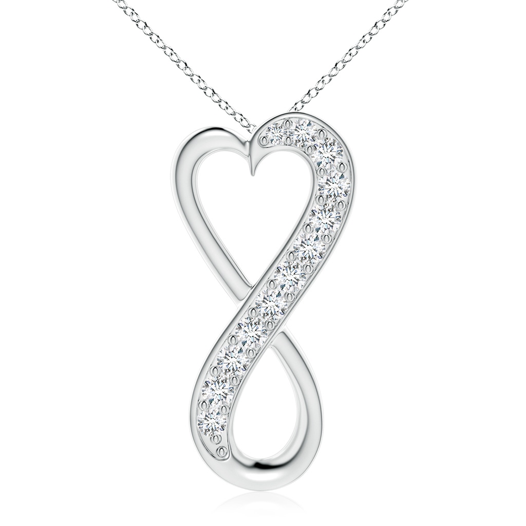 2.9mm GVS2 Pave-Set Diamond Infinity Heart Pendant in P950 Platinum