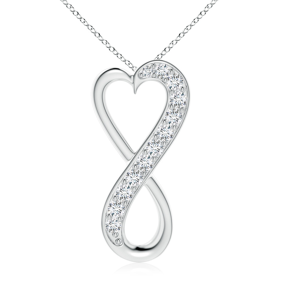 2.9mm GVS2 Pave-Set Diamond Infinity Heart Pendant in P950 Platinum 