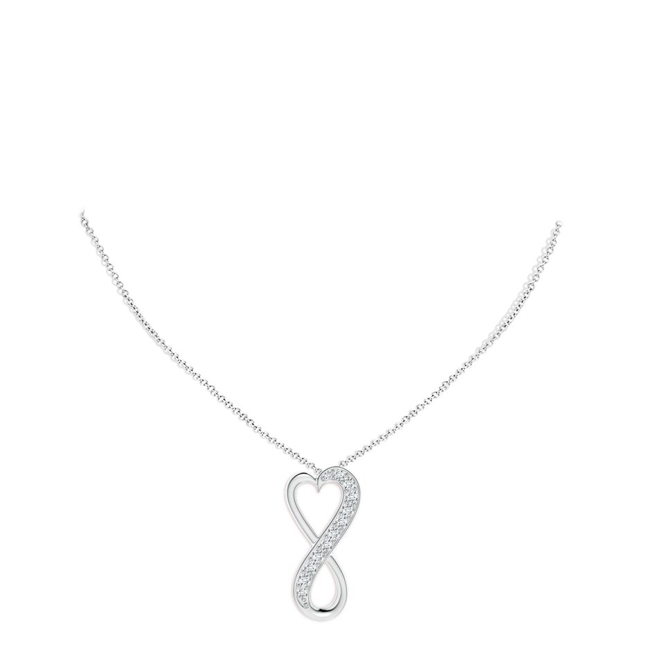 2.9mm GVS2 Pave-Set Diamond Infinity Heart Pendant in P950 Platinum pen