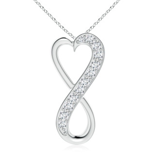 2.9mm GVS2 Pave-Set Diamond Infinity Heart Pendant in White Gold