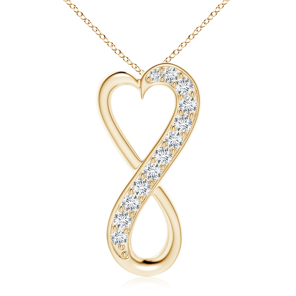 2.9mm GVS2 Pave-Set Diamond Infinity Heart Pendant in Yellow Gold 