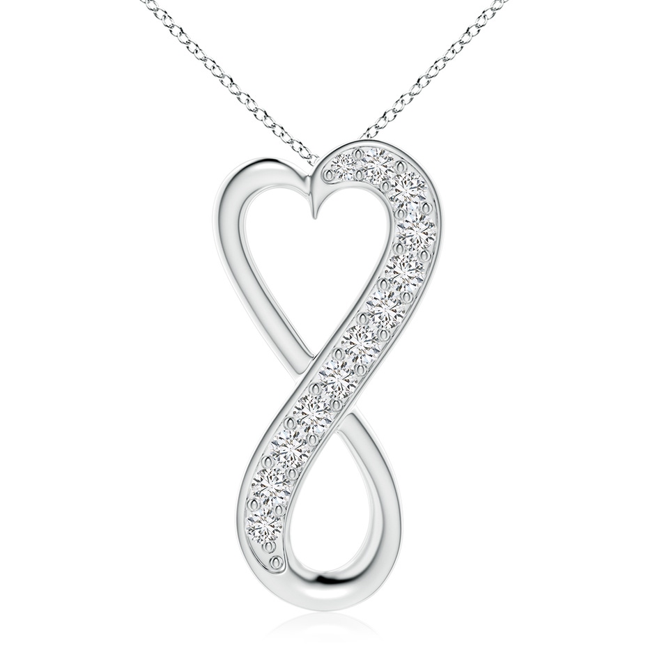 2.9mm HSI2 Pave-Set Diamond Infinity Heart Pendant in P950 Platinum 