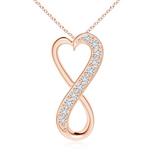 2.9mm HSI2 Pave-Set Diamond Infinity Heart Pendant in Rose Gold