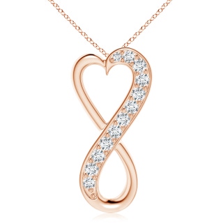 3.3mm GVS2 Pave-Set Diamond Infinity Heart Pendant in 10K Rose Gold