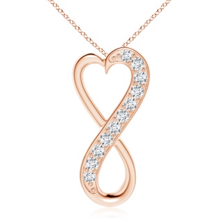 3.3mm GVS2 Pave-Set Diamond Infinity Heart Pendant in 18K Rose Gold