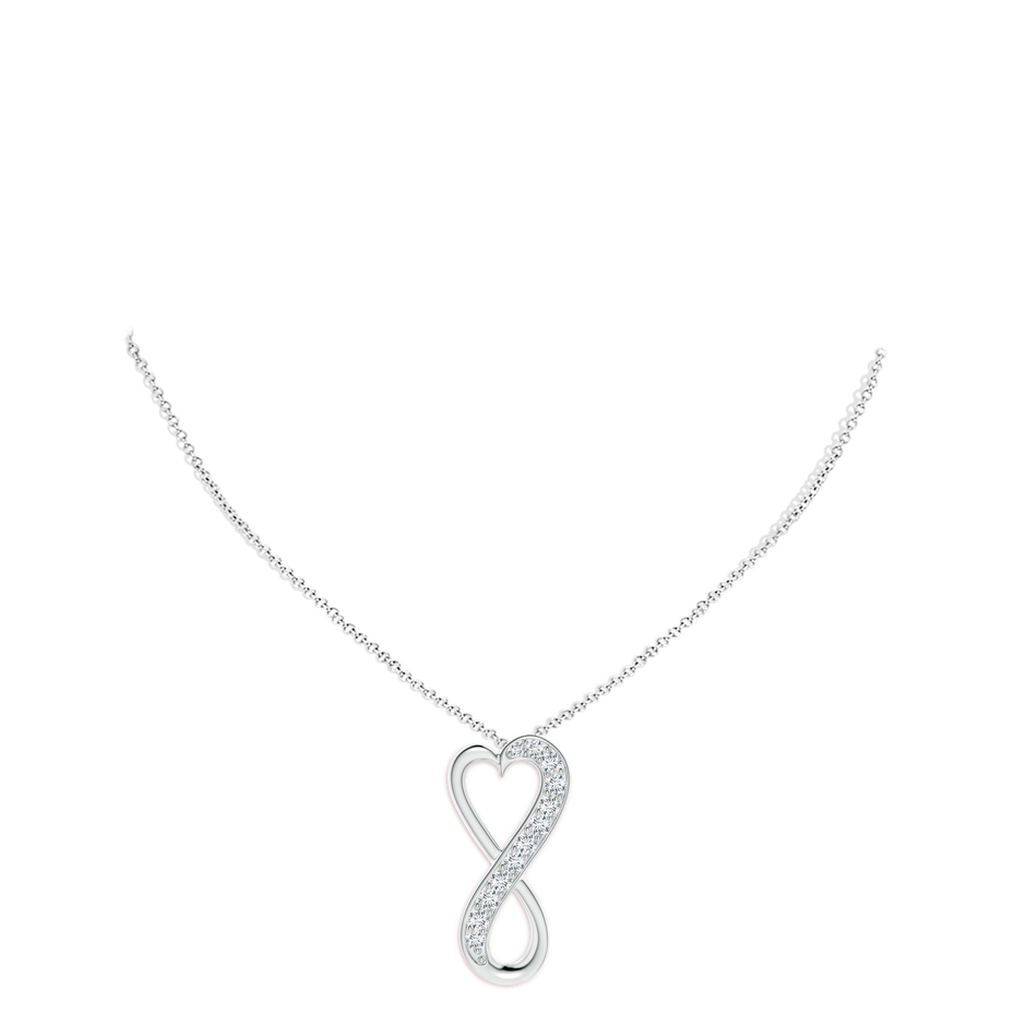 3.3mm GVS2 Pave-Set Diamond Infinity Heart Pendant in P950 Platinum pen