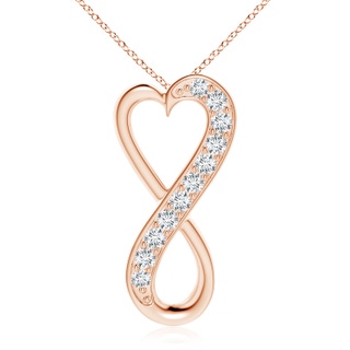 3.3mm GVS2 Pave-Set Diamond Infinity Heart Pendant in Rose Gold