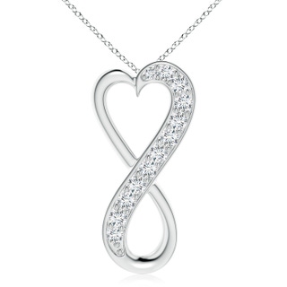 3.3mm GVS2 Pave-Set Diamond Infinity Heart Pendant in S999 Silver