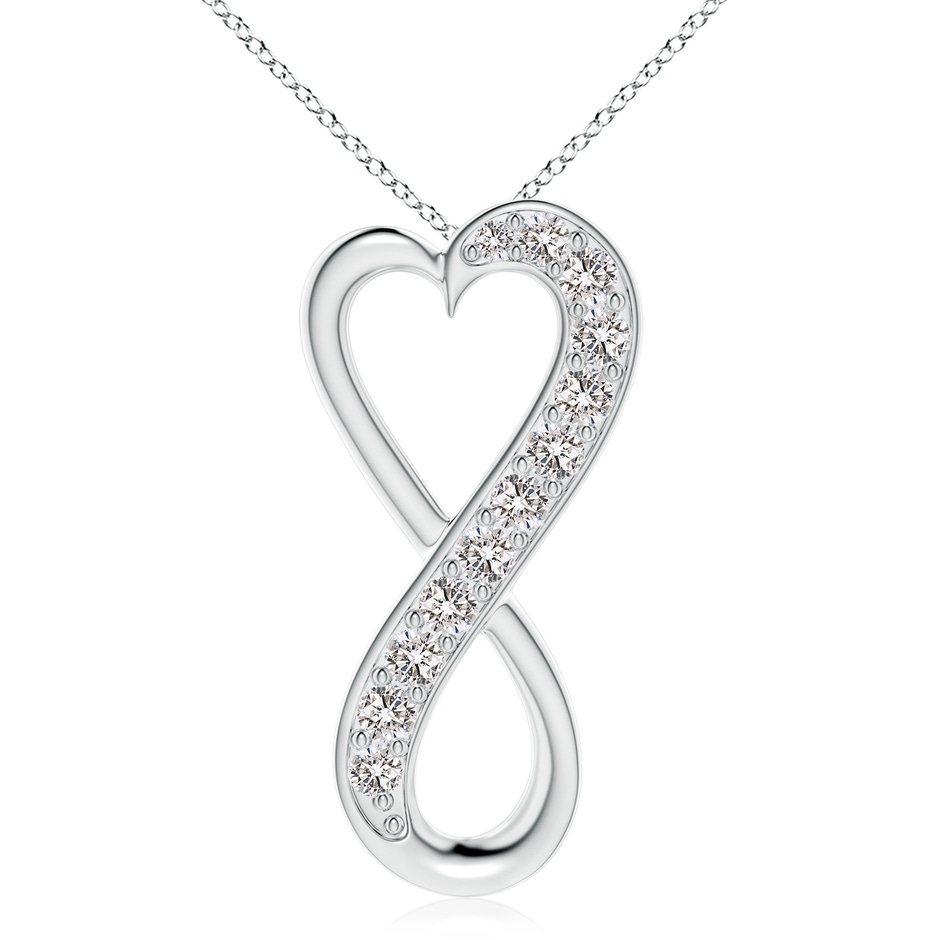 3.3mm IJI1I2 Pave-Set Diamond Infinity Heart Pendant in 18K White Gold 