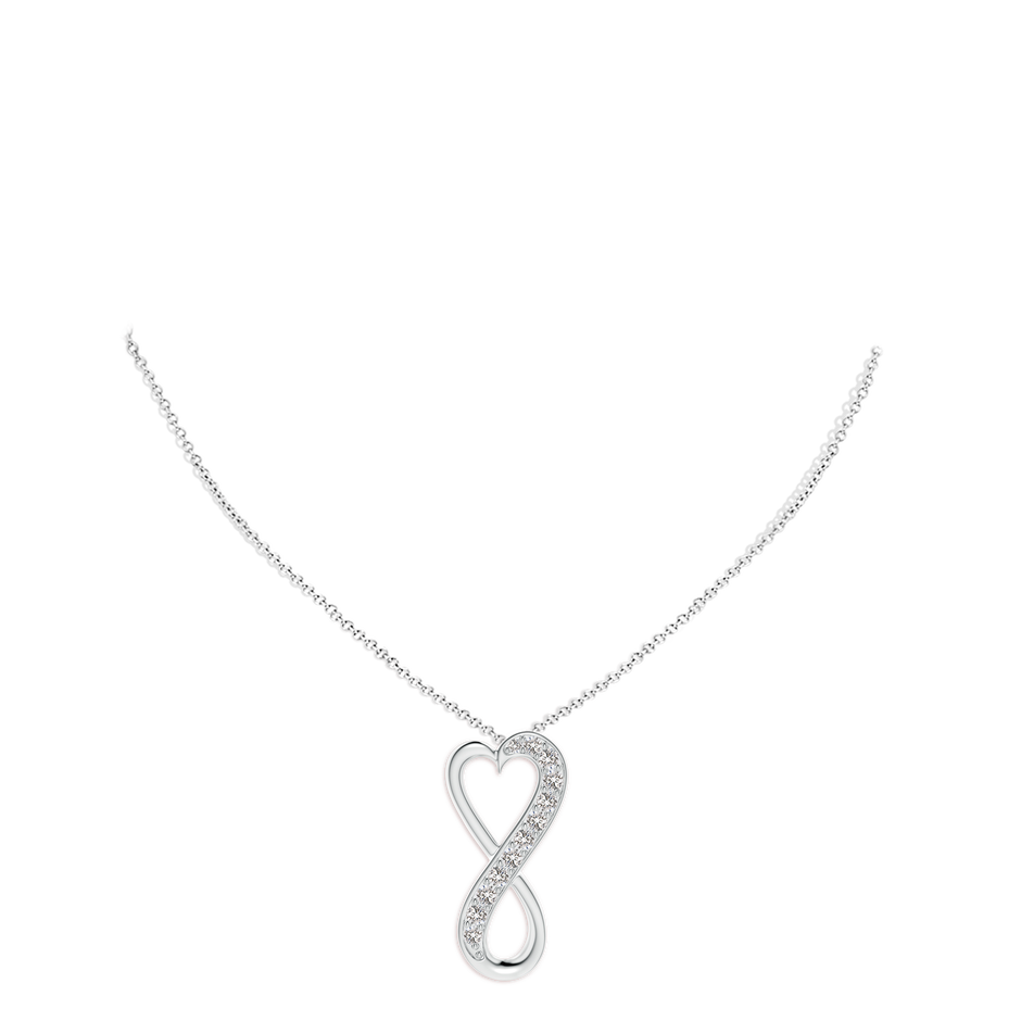3.3mm IJI1I2 Pave-Set Diamond Infinity Heart Pendant in 18K White Gold pen