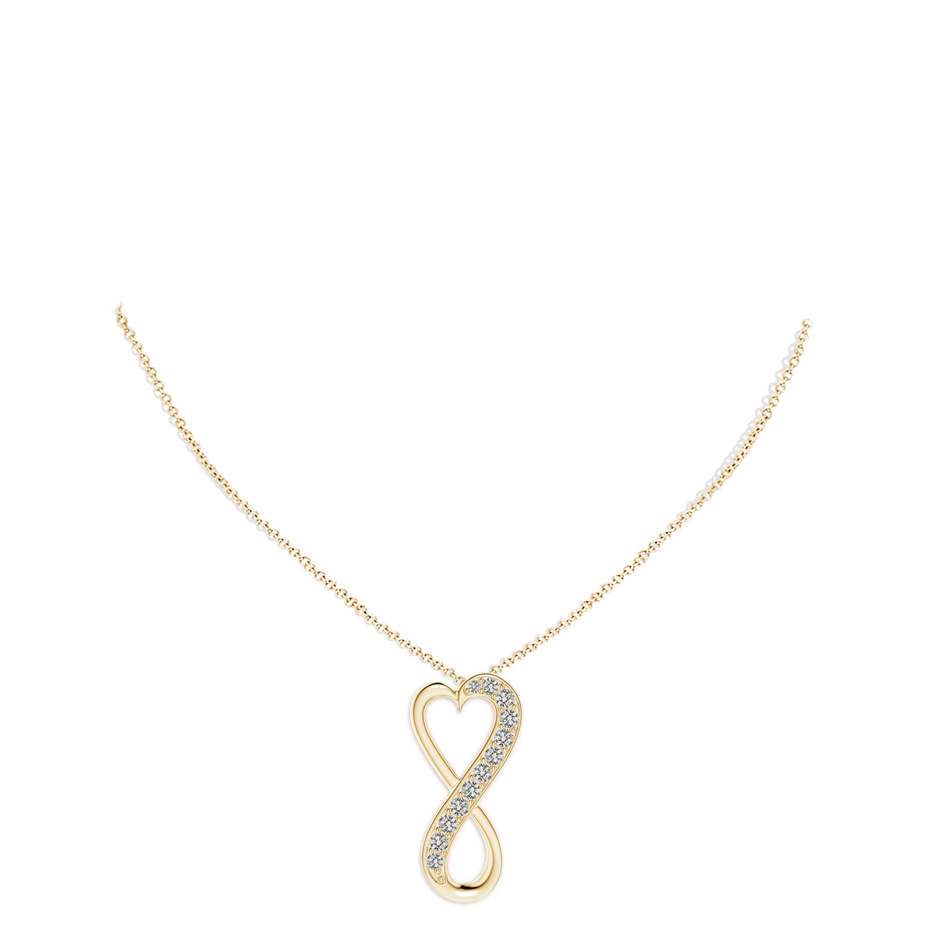 3.3mm KI3 Pave-Set Diamond Infinity Heart Pendant in 18K Yellow Gold pen